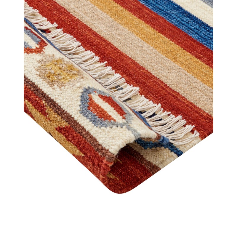 Dywan wełniany kilim 200 x 300 cm wielokolorowy JRARAT Dywan wełniany kilim 200 x 300 cm wielokolorowy JRARAT