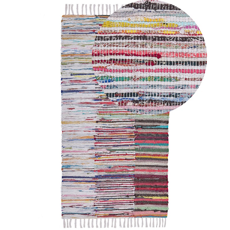 Dywan bawełniany 80 x 150 cm wielokolorowy MERSIN Dywan bawełniany 80 x 150 cm wielokolorowy MERSIN