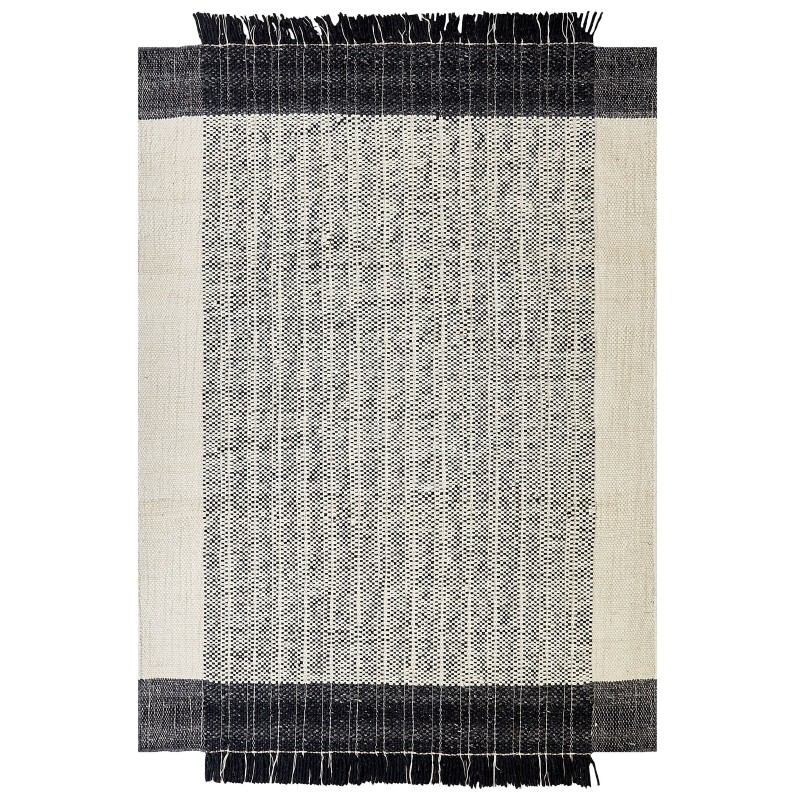 Dywan wełniany 160 x 230 cm biało-czarny KETENLI Dywan wełniany 160 x 230 cm biało-czarny KETENLI