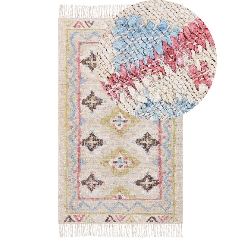 Dywan z juty 80 x 150 cm wielokolorowy TERKOS Dywan z juty 80 x 150 cm wielokolorowy TERKOS
