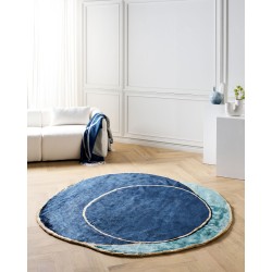 Dywan z wiskozy 200 x 200 cm granatowy KANRACH Dywan z wiskozy 200 x 200 cm granatowy KANRACH