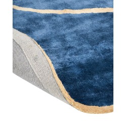 Dywan z wiskozy 200 x 200 cm granatowy KANRACH Dywan z wiskozy 200 x 200 cm granatowy KANRACH