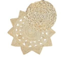 Dywan okrągły z juty ⌀ 120 cm beżowy ARABAN Dywan okrągły z juty ⌀ 120 cm beżowy ARABAN