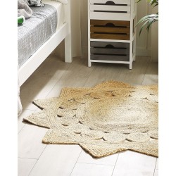 Dywan okrągły z juty ⌀ 120 cm beżowy ARABAN Dywan okrągły z juty ⌀ 120 cm beżowy ARABAN