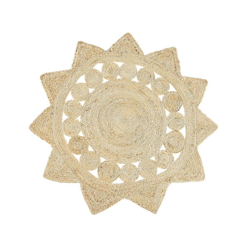 Dywan okrągły z juty ⌀ 120 cm beżowy ARABAN Dywan okrągły z juty ⌀ 120 cm beżowy ARABAN