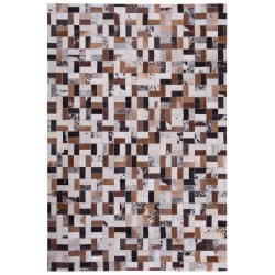 Dywan patchwork skórzany 160 x 230 cm brązowo-beżowy CESME Dywan patchwork skórzany 160 x 230 cm brązowo-beżowy CESME