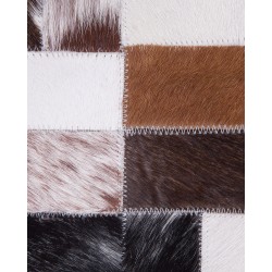 Dywan patchwork skórzany 160 x 230 cm brązowo-beżowy CESME Dywan patchwork skórzany 160 x 230 cm brązowo-beżowy CESME