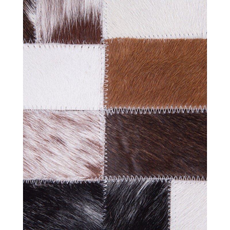 Dywan patchwork skórzany 160 x 230 cm brązowo-beżowy CESME Dywan patchwork skórzany 160 x 230 cm brązowo-beżowy CESME