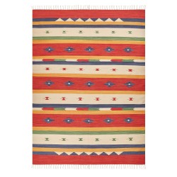 Dywan bawełniany kilim 140 x 200 cm wielokolorowy ALAPARS Dywan bawełniany kilim 140 x 200 cm wielokolorowy ALAPARS