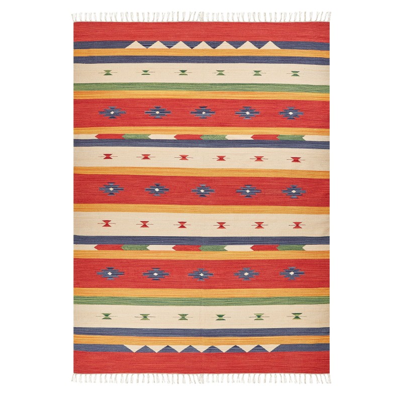 Dywan bawełniany kilim 140 x 200 cm wielokolorowy ALAPARS Dywan bawełniany kilim 140 x 200 cm wielokolorowy ALAPARS