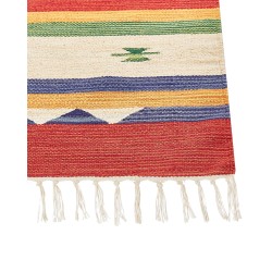 Dywan bawełniany kilim 140 x 200 cm wielokolorowy ALAPARS Dywan bawełniany kilim 140 x 200 cm wielokolorowy ALAPARS