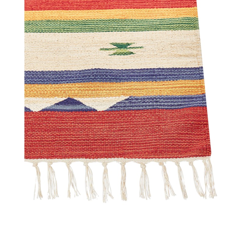 Dywan bawełniany kilim 140 x 200 cm wielokolorowy ALAPARS Dywan bawełniany kilim 140 x 200 cm wielokolorowy ALAPARS