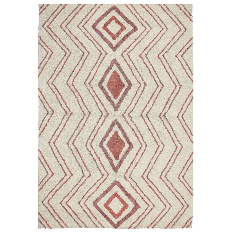 Dywan bawełniany 160 x 230 cm beżowo-różowy KASTAMONU Dywan bawełniany 160 x 230 cm beżowo-różowy KASTAMONU