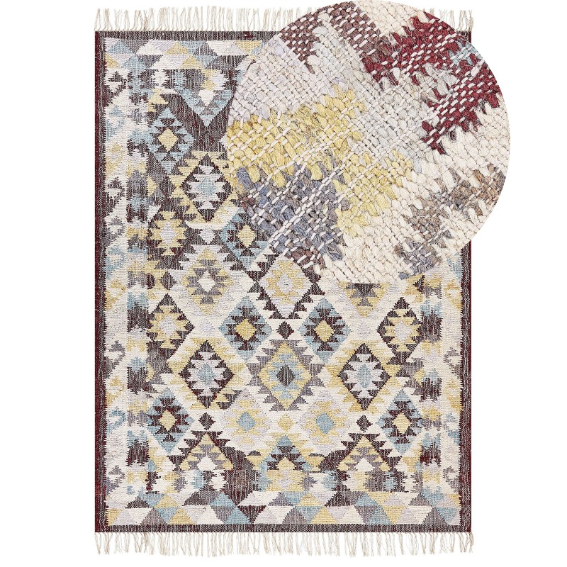 Dywan z juty 160 x 230 cm wielokolorowy FENER Dywan z juty 160 x 230 cm wielokolorowy FENER
