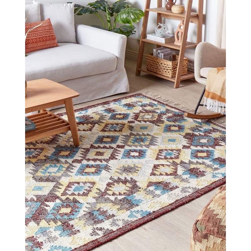 Dywan z juty 160 x 230 cm wielokolorowy FENER Dywan z juty 160 x 230 cm wielokolorowy FENER