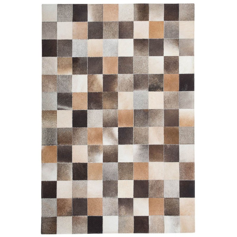Dywan patchwork skórzany 160 x 230 cm wielokolorowy SOKE Dywan patchwork skórzany 160 x 230 cm wielokolorowy SOKE