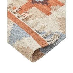 Dywan bawełniany kilim 80 x 150 cm wielokolorowy DILIJAN Dywan bawełniany kilim 80 x 150 cm wielokolorowy DILIJAN