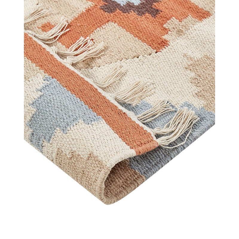 Dywan bawełniany kilim 80 x 150 cm wielokolorowy DILIJAN Dywan bawełniany kilim 80 x 150 cm wielokolorowy DILIJAN