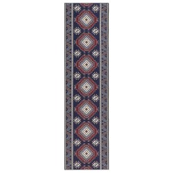 Dywan 80 x 300 cm niebiesko-czerwony KANGAL Dywan 80 x 300 cm niebiesko-czerwony KANGAL