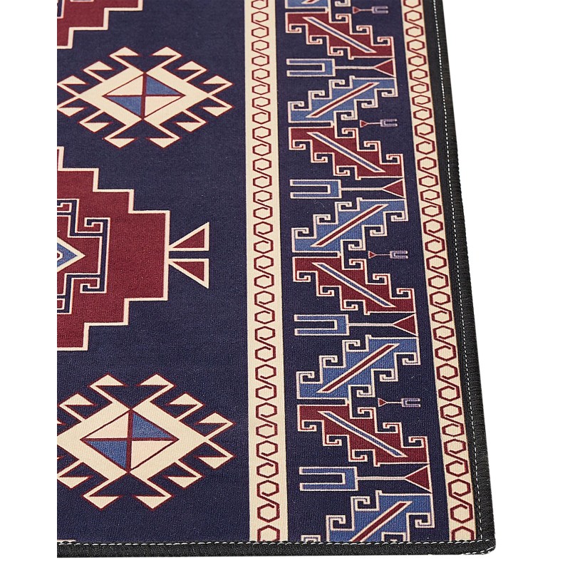 Dywan 80 x 300 cm niebiesko-czerwony KANGAL Dywan 80 x 300 cm niebiesko-czerwony KANGAL