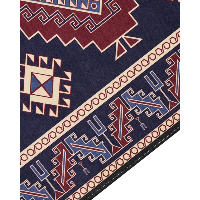 Dywan 80 x 300 cm niebiesko-czerwony KANGAL Dywan 80 x 300 cm niebiesko-czerwony KANGAL
