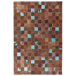 Dywan patchwork skórzany 160 x 230 cm brązowy ALIAGA Dywan patchwork skórzany 160 x 230 cm brązowy ALIAGA