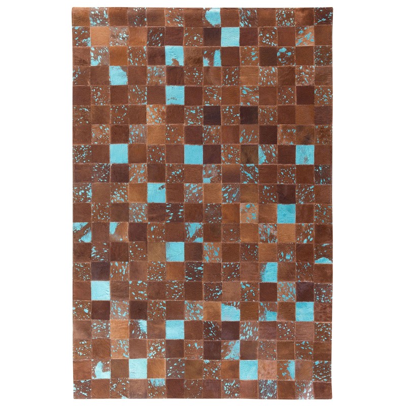 Dywan patchwork skórzany 160 x 230 cm brązowy ALIAGA Dywan patchwork skórzany 160 x 230 cm brązowy ALIAGA