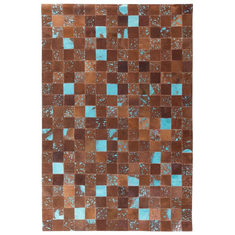 Dywan patchwork skórzany 160 x 230 cm brązowy ALIAGA Dywan patchwork skórzany 160 x 230 cm brązowy ALIAGA