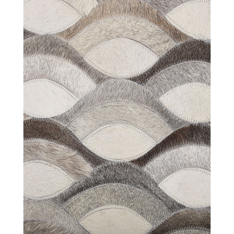Dywan patchworkowy skórzany 140 x 200 cm brązowo-beżowy KIRCA Dywan patchworkowy skórzany 140 x 200 cm brązowo-beżowy KIRCA