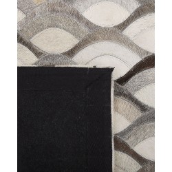 Dywan patchworkowy skórzany 140 x 200 cm brązowo-beżowy KIRCA Dywan patchworkowy skórzany 140 x 200 cm brązowo-beżowy KIRCA