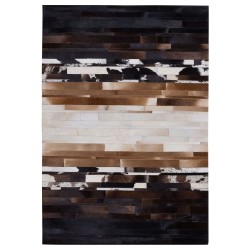 Dywan skórzany 160 x 230 cm czarno-beżowy DALYAN Dywan skórzany 160 x 230 cm czarno-beżowy DALYAN