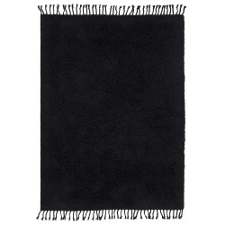 Dywan shaggy bawełniany 140 x 200 cm czarny BITLIS Dywan shaggy bawełniany 140 x 200 cm czarny BITLIS