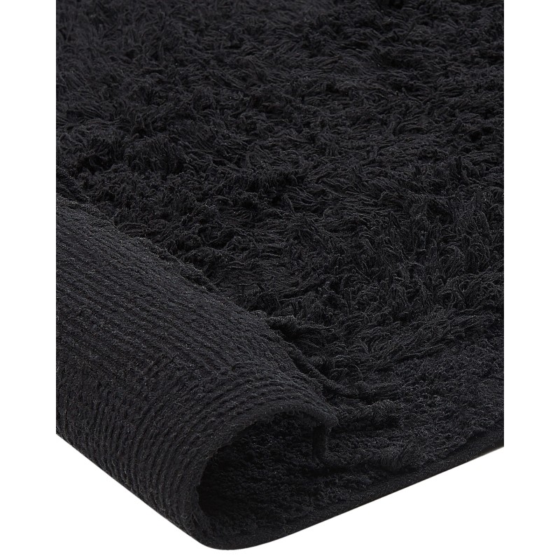 Dywan shaggy bawełniany 140 x 200 cm czarny BITLIS Dywan shaggy bawełniany 140 x 200 cm czarny BITLIS
