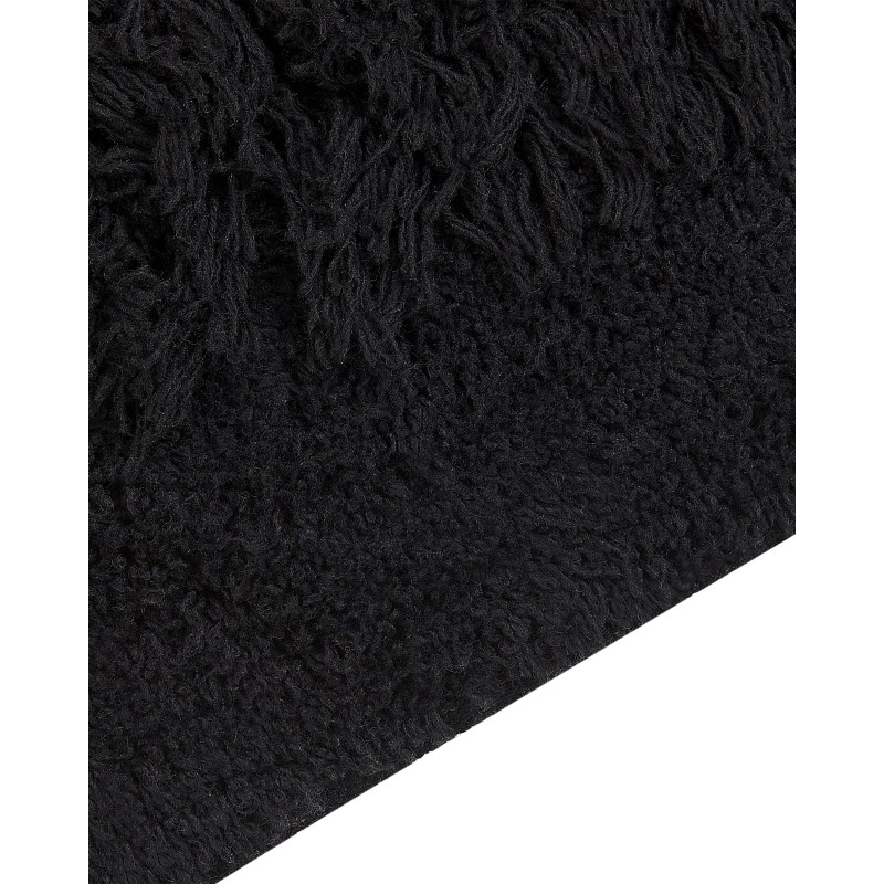 Dywan shaggy bawełniany 140 x 200 cm czarny BITLIS Dywan shaggy bawełniany 140 x 200 cm czarny BITLIS