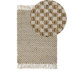 Dywan z juty 50 x 80 cm beżowy ZERDALI Dywan z juty 50 x 80 cm beżowy ZERDALI