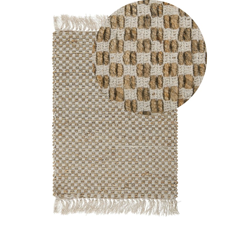 Dywan z juty 50 x 80 cm beżowy ZERDALI Dywan z juty 50 x 80 cm beżowy ZERDALI