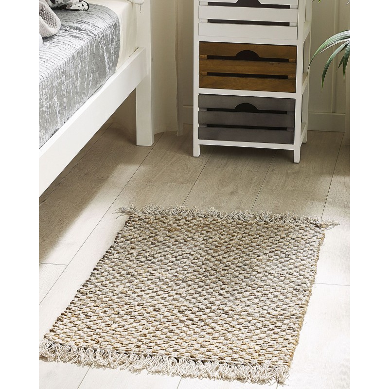 Dywan z juty 50 x 80 cm beżowy ZERDALI Dywan z juty 50 x 80 cm beżowy ZERDALI