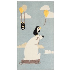 Dywan dziecięcy bawełniany motyw niedźwiedzia polarnego 80 x 150 cm wielokolorowy BARUS