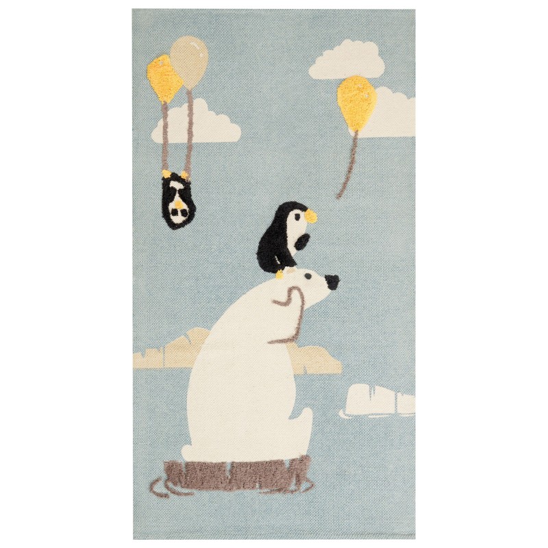 Dywan dziecięcy bawełniany motyw niedźwiedzia polarnego 80 x 150 cm wielokolorowy BARUS Dywan dziecięcy bawełniany motyw niedźwiedzia polarnego 80 x 150 cm wielokolorowy BARUS