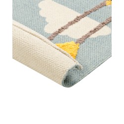 Dywan dziecięcy bawełniany motyw niedźwiedzia polarnego 80 x 150 cm wielokolorowy BARUS Dywan dziecięcy bawełniany motyw niedźwiedzia polarnego 80 x 150 cm wielokolorowy BARUS