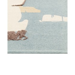 Dywan dziecięcy bawełniany motyw niedźwiedzia polarnego 80 x 150 cm wielokolorowy BARUS Dywan dziecięcy bawełniany motyw niedźwiedzia polarnego 80 x 150 cm wielokolorowy BARUS