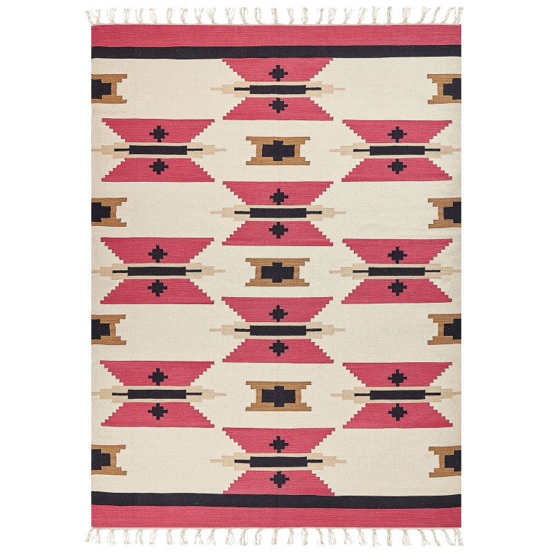 Dywan bawełniany kilim 160 x 230 cm wielokolorowy GARNI Dywan bawełniany kilim 160 x 230 cm wielokolorowy GARNI