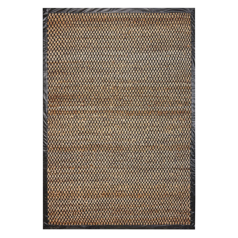 Dywan z juty 140 x 200 cm czarno-beżowy GERCE Dywan z juty 140 x 200 cm czarno-beżowy GERCE