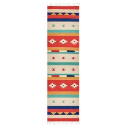 Dywan bawełniany kilim 80 x 300 cm wielokolorowy MARGARA Dywan bawełniany kilim 80 x 300 cm wielokolorowy MARGARA