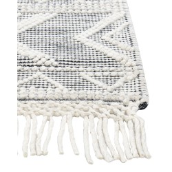 Dywan wełniany 160 x 230 cm biało-czarny PAZAR Dywan wełniany 160 x 230 cm biało-czarny PAZAR