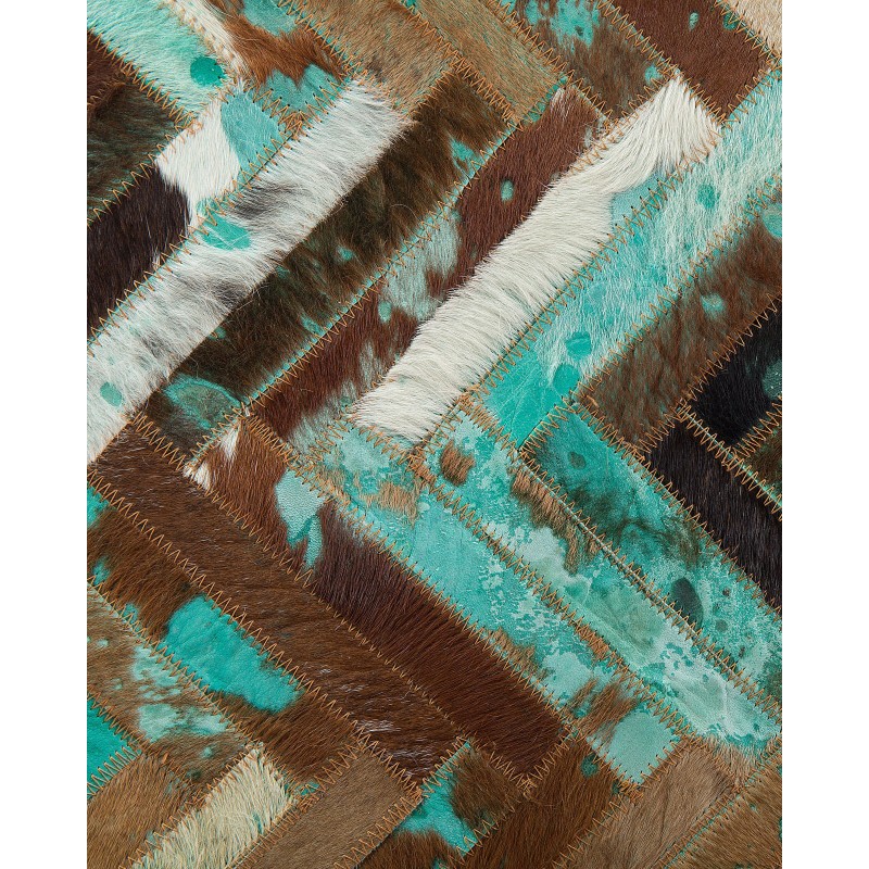 Dywan skórzany 80 x 150 cm wielokolorowy AMASYA Dywan skórzany 80 x 150 cm wielokolorowy AMASYA
