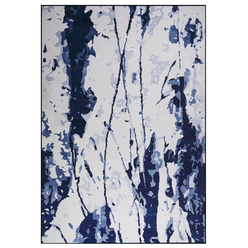 Dywan 160 x 230 cm biało-niebieski IZMIT Dywan 160 x 230 cm biało-niebieski IZMIT
