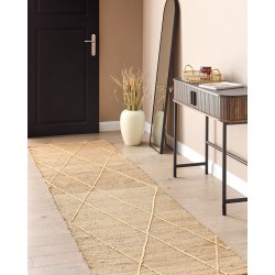 Dywan z juty 80 x 300 cm beżowy YUVACIK Dywan z juty 80 x 300 cm beżowy YUVACIK