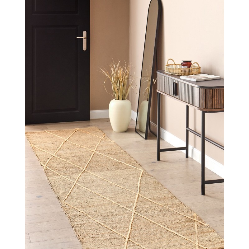Dywan z juty 80 x 300 cm beżowy YUVACIK Dywan z juty 80 x 300 cm beżowy YUVACIK