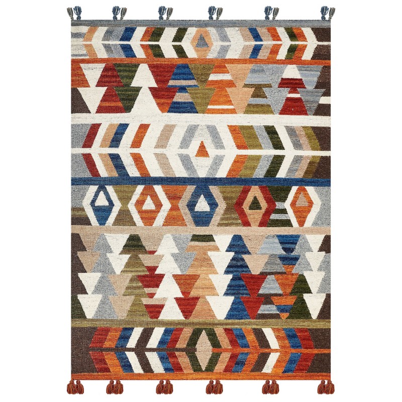 Dywan wełniany kilim 200 x 300 cm wielokolorowy KAGHSI Dywan wełniany kilim 200 x 300 cm wielokolorowy KAGHSI